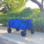 Heavy Duty Camping Wagon Cart Adjustable Handle Folding Hand Trolleys With PU Wheels