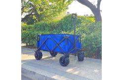 China Heavy Duty Camping Wagon Cart Adjustable Handle Folding Hand Trolleys With PU Wheels supplier