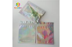 China Brightly Laser Cosmetic Packaging Bag  With Clear Front / Back Holographic supplier