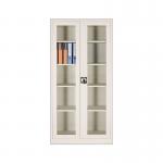 0.5~1.2mm Thickness Metal Steel Library Bookshelves With Glass Door for sale