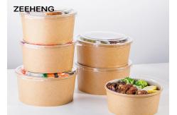 China 12oz 400ml Single Pe Coating Kraft Paper Salad Bowl With Lid , Eco Friendly supplier