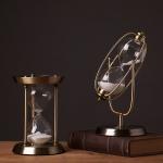 Desktop Decor Large Antique Brass Hourglass 15 Minute - 2 Hour Sand Hourglass for sale