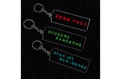 China Transparent Acrylic Keychain Durable Simple Letter Word Printed With Metal Ring supplier