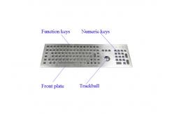 China Front Mounted Industrial Stainless Steel Keyboard With Mouse Touch Ball supplier