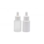 Flat Shoulder Essential Oil Bottle Empty Glass White Cosmetic Dropper Bottle 50ml for sale