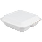 8 Inch Biodegradable Sugarcane Bagasse Clamshell 3 Compartment Disposable Lunch Box for sale