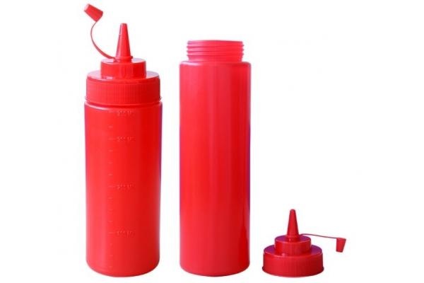 Good Quality Eco-friendly Pear Shaped Red PP Materail Sauce Bottle