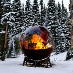 Steel 600mm Outdoor Fire Pit Ball Wood Burning Firepit Wooden Box Packaging for sale