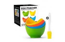 China 4 Pack Silicone Bulk Kitchen Supplies Egg Poacher For Microwave supplier