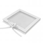 Square Book Shaped PVC Clear Top Window Magnetic Cardboard Packaging Box With Ribbon for sale