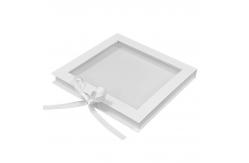China Square Book Shaped PVC Clear Top Window Magnetic Cardboard Packaging Box With Ribbon supplier
