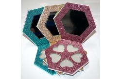 China Hexagon Makeup Empty Eyeshadow Palette Packaging With Glitter Paper supplier