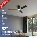 Plastic Blades 52 Smart Ceiling Fan with WiFi Music Play and Metal Lamp Body Material for sale
