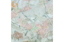 China Polyester Hand Cut Applique Lace Fabric Excellent Customized For Wedding Dress supplier