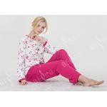 Large Floral Printed Womens Pyjama Sets 100% Combed Cotton Interlock Material for sale