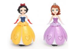 China Custom Dancing Princess Universal Spinning Cool Light Music Aisha plastic Toy figure supplier