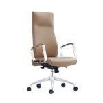 60 PU Castors Leather Office Swivel Chair 25.4KG 350 Polish Aluminum Base for sale