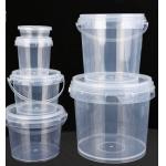 Clear Plastic Bucket Container With IML Thermal Transfer Or Screen Printing for sale