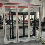 Thermal Break Aluminum Folding Doors Double Tempered Glass for sale