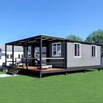 Prefabricated Expansion Container House with Balcony Layout for 3 Bedrooms for sale