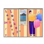 Smart Customized Advertising Printing Scan Code Payment Shoe Washing Laundry Lockers for sale