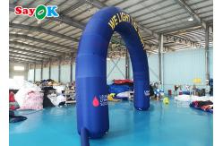 China 6x0.9x4.5m Blue Semicircle Inflatable Arch With Printed Pattern supplier