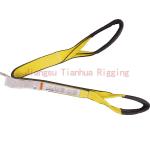 9800 #/inch 2Ply Twisted Eyes polyester web sling have Black Edge treated on both sides/ carry, lift, tow or pull loads for sale
