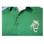 Green 180gsm Men's Long Sleeve Shirts With Embroidery Lapel Collar