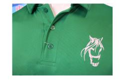 China Green 180gsm Men's Long Sleeve Shirts With Embroidery Lapel Collar supplier