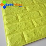 Bright Yellow Colour 770*700mm 3d Foam Brick Wall Decoration Sheet for sale
