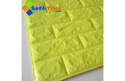 China Orange Red 25-30kg/cbm Self Adhesive Brick Textured Foam Wallpaper supplier