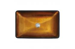 China Gold Countertop Mounted Bathroom Wash Basins Smooth Interior And Exterior Handmade supplier