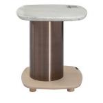 Hospitality lobby reception furniture of Sofa end table in white oak wood in Stainless steel work with Marble stone top for sale