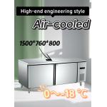 Compact 2 Door Worktop Freezer Corrosion Protection Commercial Double Fridge Freezer for sale