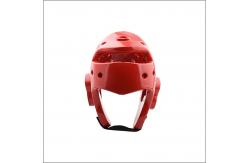 China Red Flexible Taekwondo Helmet Face Shield With Nylon Strap supplier