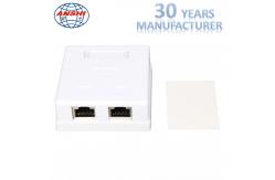 China CAT6 / CAT5e Surface Mount Box 2 Port For RJ45 Module Telecommunication supplier