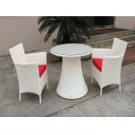 Hand-Woven Poly Rattan Garden Dining Sets With White Cushion
