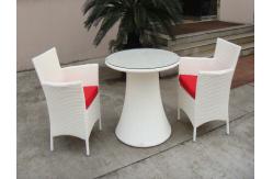 China Hand-Woven Poly Rattan Garden Dining Sets With White Cushion supplier