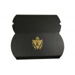 Custom Black Paper Pillow Box Packaging With Hot Stamping Purple Logo