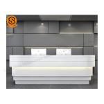 ODM Led Solid Surface Reception Desk Office Receptionist Furniture Joints Invisible for sale