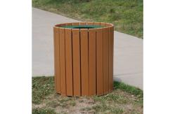 China 33 Gallon Round Recycled Plastic Trash Receptacle with Rain Cap supplier