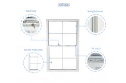 China Customized UPVC Single Hung Double Hung Windows With Double Tempered Glass supplier