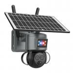 PTZ 12X Zoom Smart Floodlight Solar Wifi Camera Red Blue Warning for sale