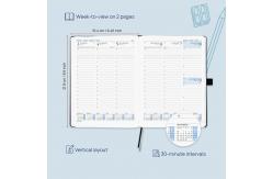 China Vertical Diary 2023 Weekly Calendar Notebook 2 Page Per Week Design supplier