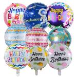 Round Happy Birthday Letter Air Filled Foil Balloons 18 Inch Mylar Balloons for sale