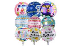 China Round Happy Birthday Letter Air Filled Foil Balloons 18 Inch Mylar Balloons supplier