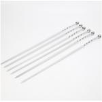 SGS Flat Wide 16.8 Reusable Grilling Kabob Skewers Metal Shish Kabob Sticks for sale