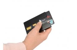 China Open Aluminum Credit Card Wallet Holder Rectangle Customized Logo supplier