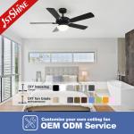 Black Ceiling Fan With Light Kit Multifunction 6 Speed Wind Speed
