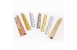 China 12mm Aluminum Tile Edge Trim , Anodized Square Ceramic Gold Metal Tile Trim supplier